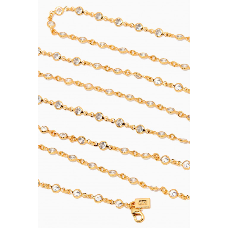 Crystal Haze - Date Chain Necklace in 18kt Gold Plating Gold