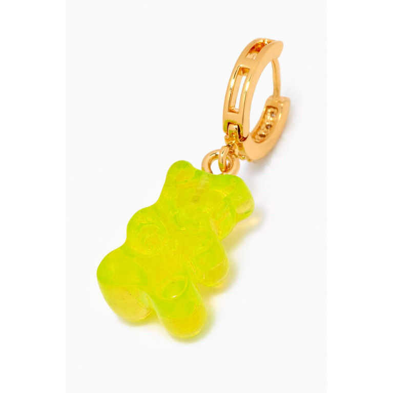 Crystal Haze - Nostalgia Bear Single Earring in 18kt Gold Plating & Resin Green