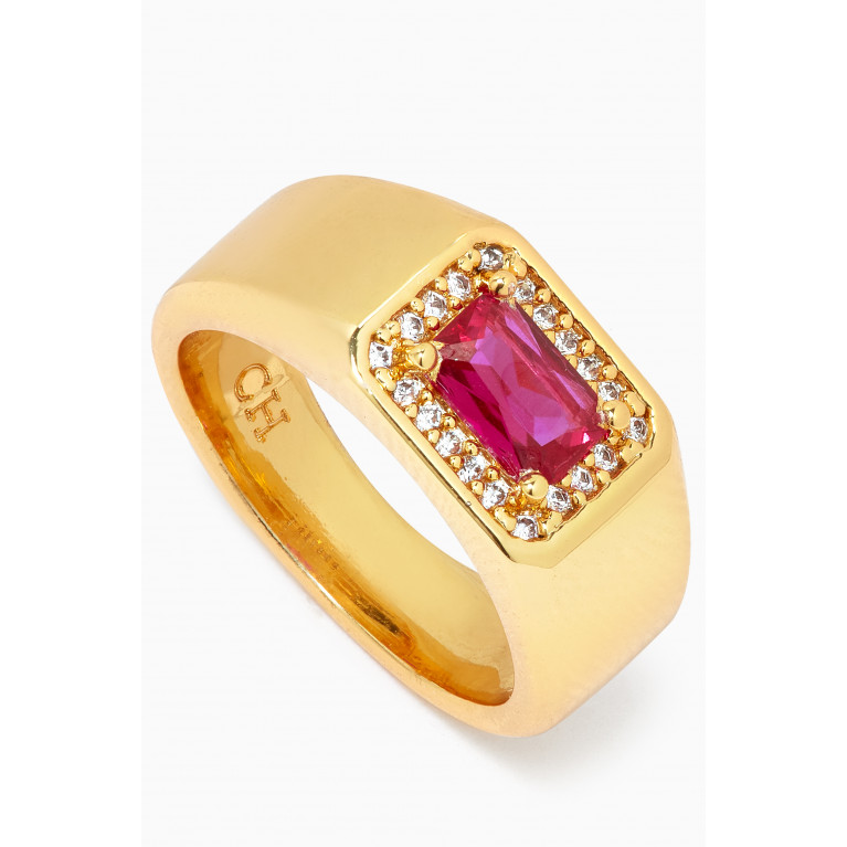 Crystal Haze - Crystal Haze - Lady Boss Pinky Ring in 18kt Gold-plated Brass Pink