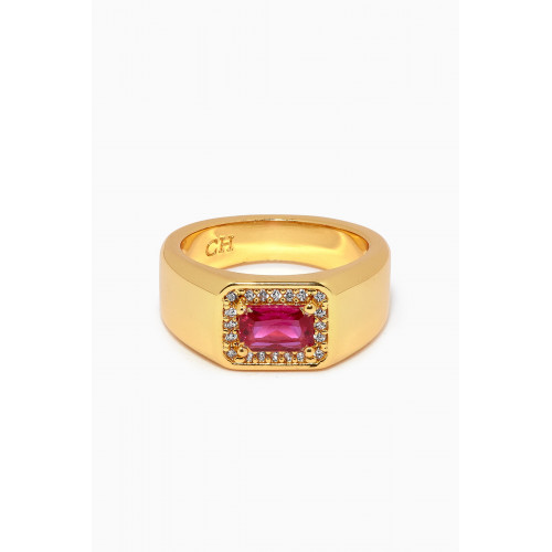Crystal Haze - Crystal Haze - Lady Boss Pinky Ring in 18kt Gold-plated Brass Pink
