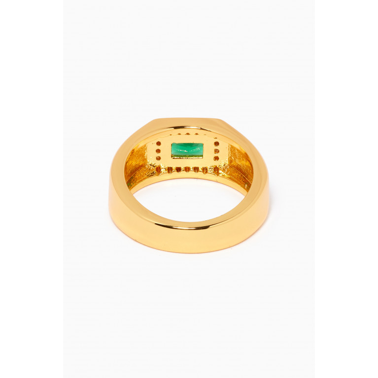 Crystal Haze - Lady Boss Pinky Ring in 18kt Gold-plated Brass Green