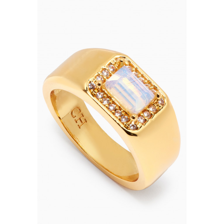 Crystal Haze - Lady Boss Pinky Ring in 18kt Gold-plated Brass Pink