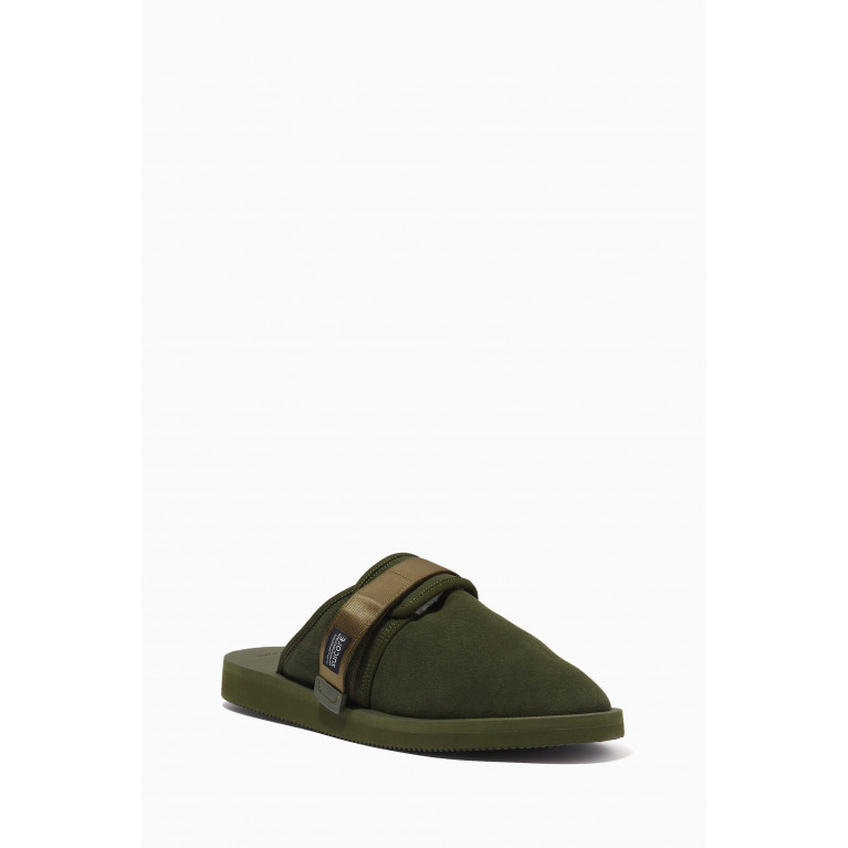 Suicoke - Zavo Mab Slip-on Sandals in Suede Green