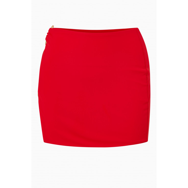 Louisa Ballou - Double Ring Mini Skirt in Recycled Nylon