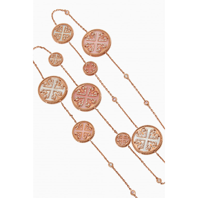Damas - Lace Medallion Opal & Mother of Pearl Necklace in 18kt Rose Gold