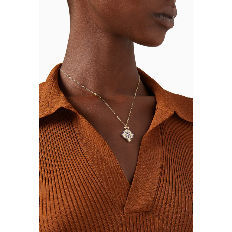Damas - Amelia Tokyo Rhombus Double Sided T Bar Necklace in 18kt Yellow Gold