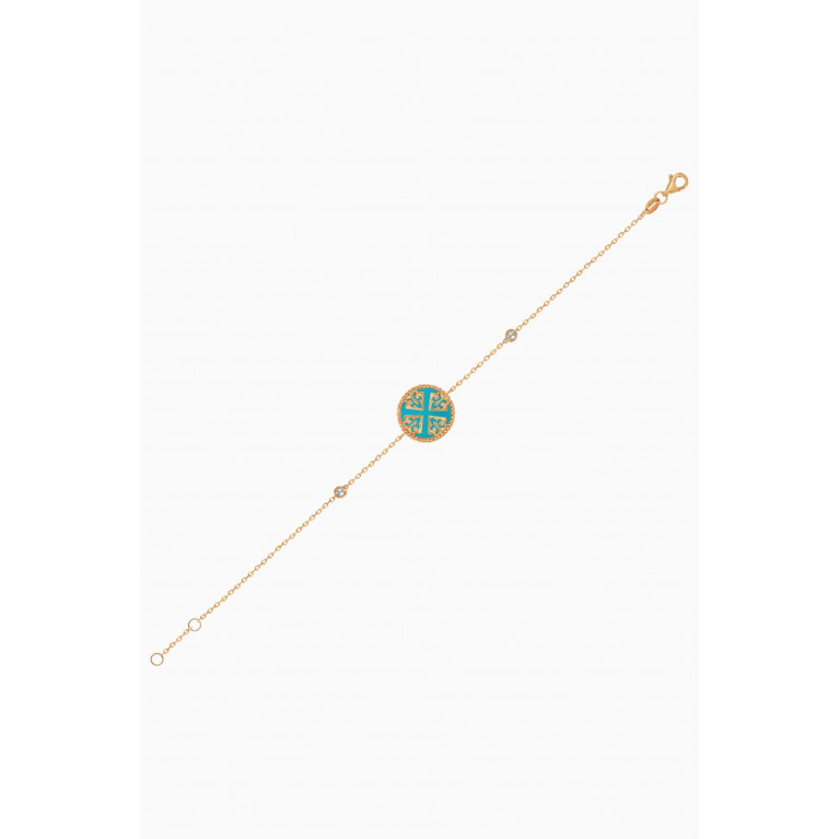 Damas - Lace Turquoise Diamond Bracelet in 18kt Yellow Gold
