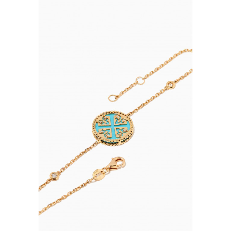Damas - Lace Turquoise Diamond Bracelet in 18kt Yellow Gold