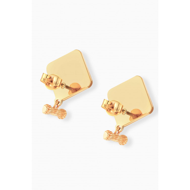 Damas - Amelia Tokyo Rhombus T Bar Earrings in 18kt Yellow Gold