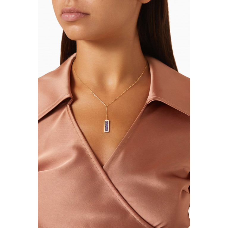 Damas - Amelia Tokyo Rectangle Double-sided Drop Necklace in 18kt Gold