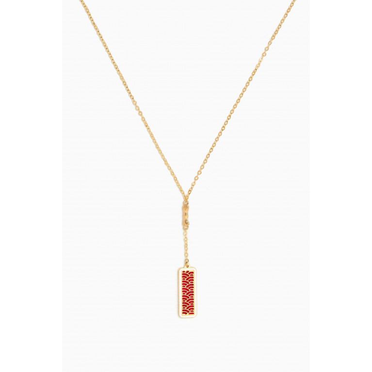 Damas - Amelia Tokyo Rectangle Double-sided Drop Necklace in 18kt Gold