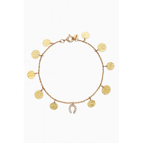 Dima Jewellery - Dima Coin Diamond Pendant Bracelet in 18kt Yellow Gold