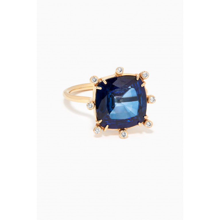 Dima Jewellery - Sapphire & Diamond Ring in 18kt Yellow Gold