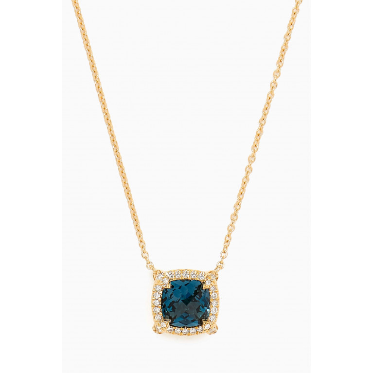 David Yurman - Petite Chatelaine® Diamond & Topaz Necklace in 18kt Gold