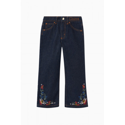 Chloé - Floral Flared Jeans in Cotton