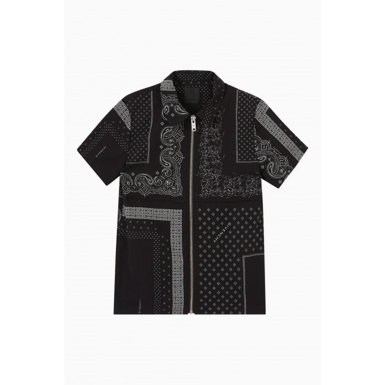 Givenchy - Bandana Zip-up Shirt in Cotton