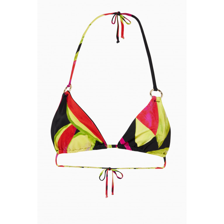 Louisa Ballou - Mini Ring Triangle Bikini Top in Recycled Nylon