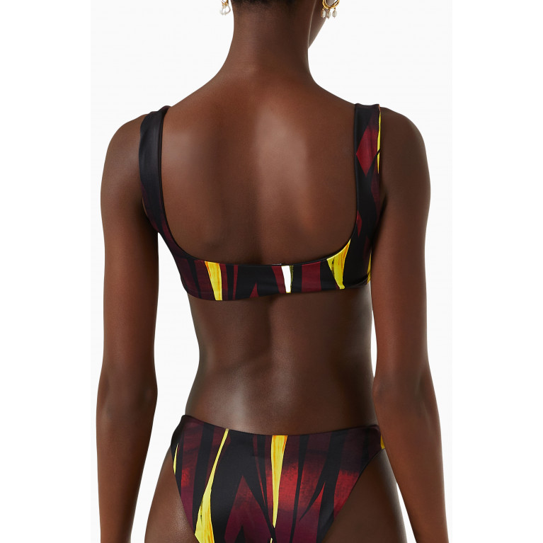 Louisa Ballou - Scoop Printed Bikini Top in Recycled Nylon