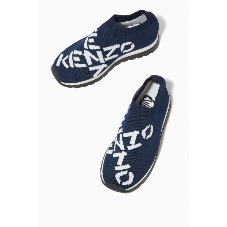 KENZO KIDS - Logo-jacquard Sock Sneakers in Knit