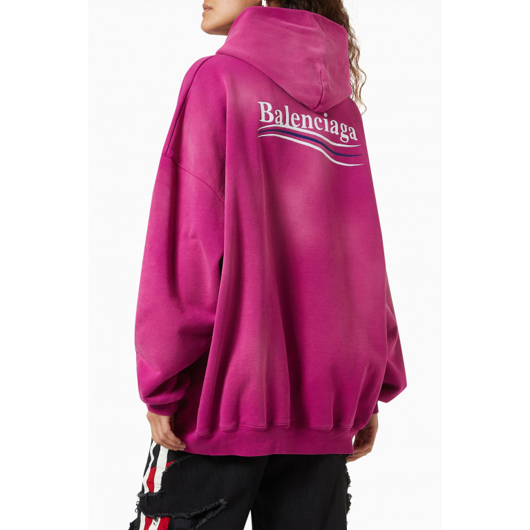 Balenciaga - Political Campaign Logo Large Hoodie in Cotton Fleece