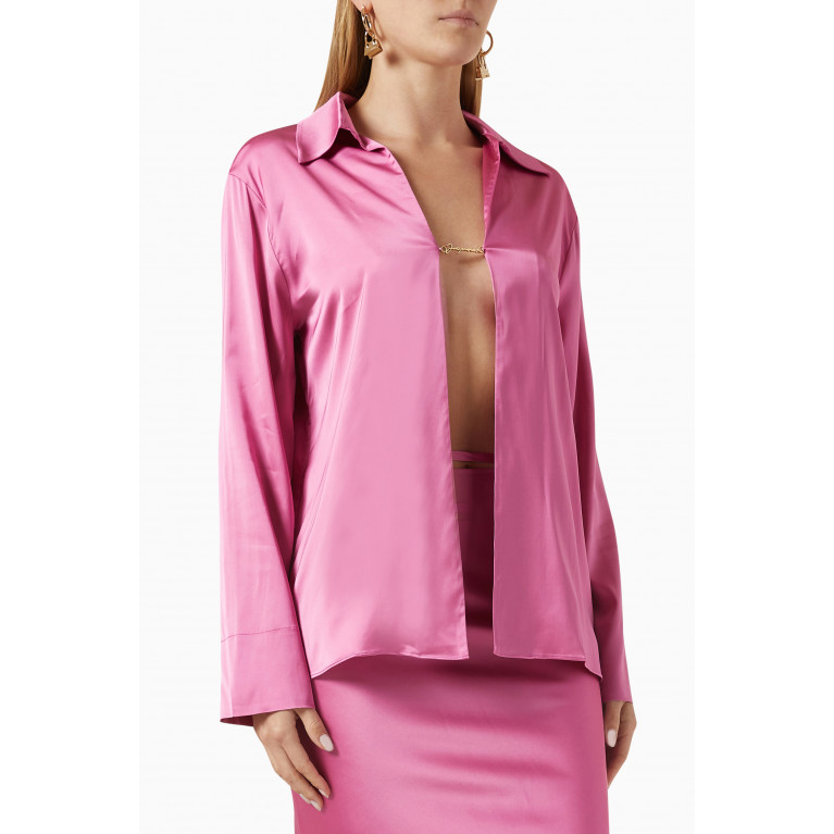 Jacquemus - La Chemise Notte Shirt in Viscose-blend Pink