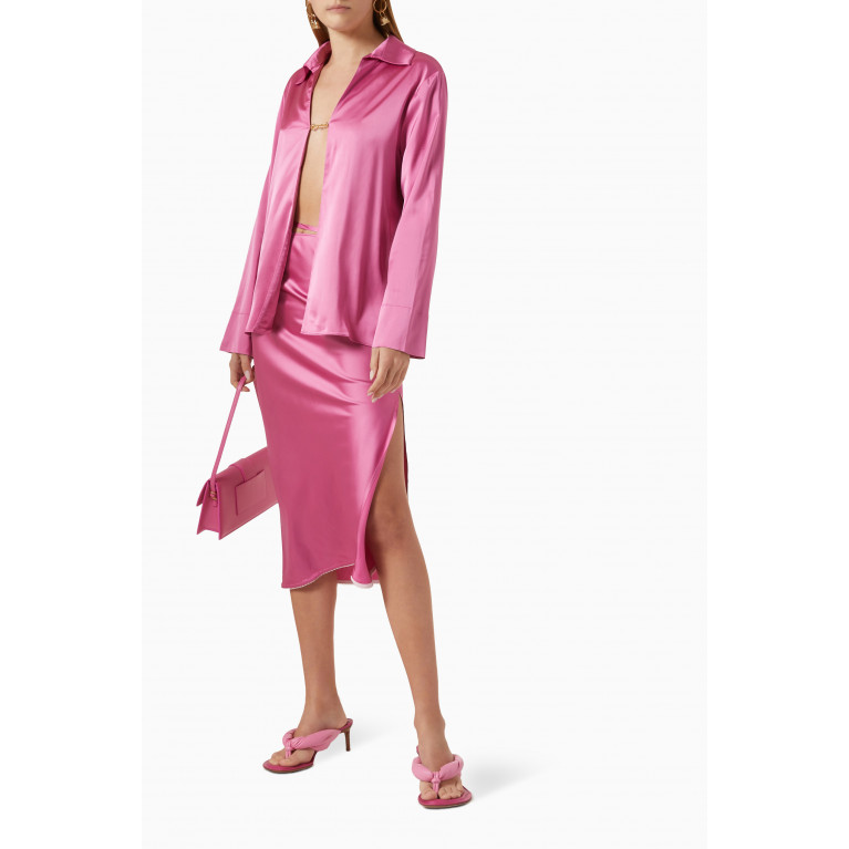 Jacquemus - La Jupe Notte Midi Skirt in Viscose Pink