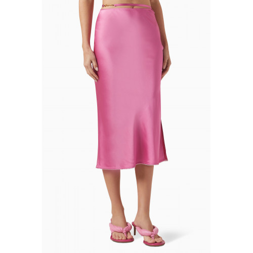 Jacquemus - La Jupe Notte Midi Skirt in Viscose Pink