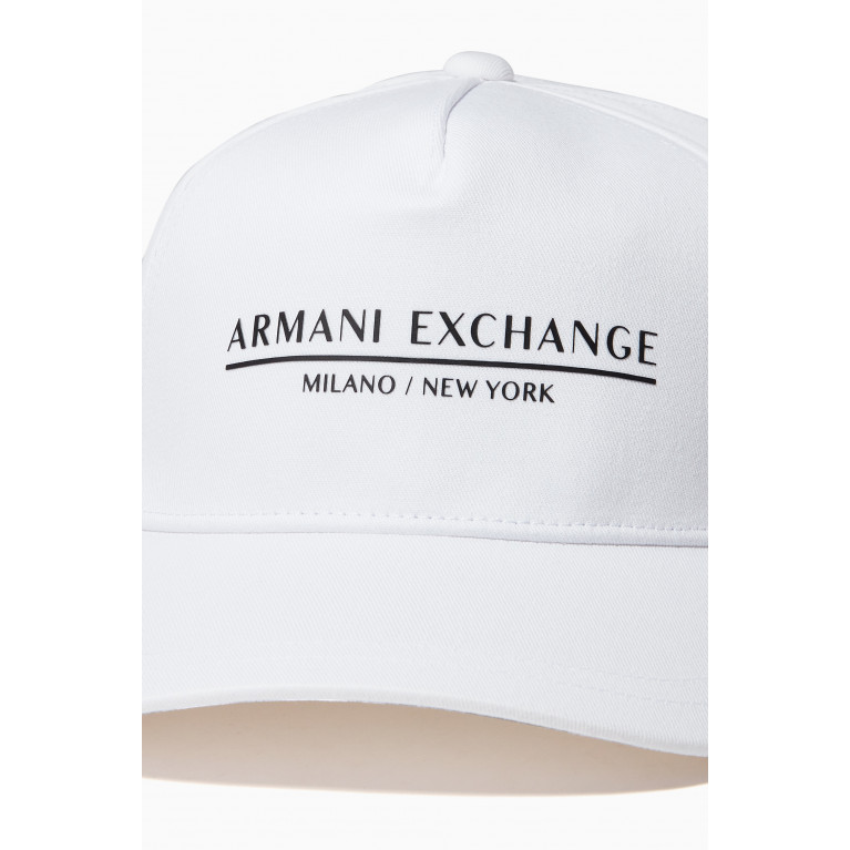 Armani - Logo Baseball Cap in Cotton Twill White