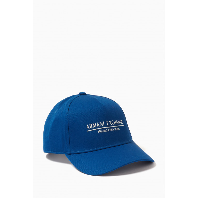 Armani - Logo Baseball Cap in Cotton Twill Blue