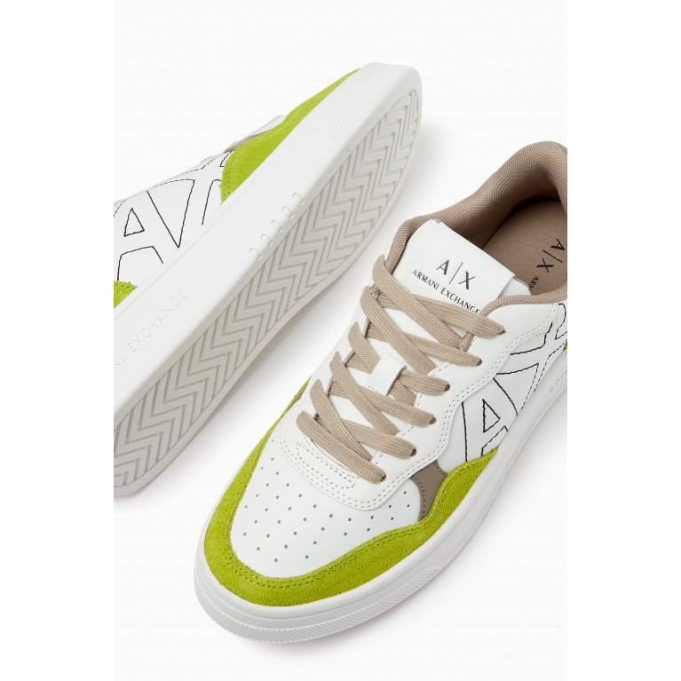 Armani - AX Logo Sneakers in Faux-leather Multicolour