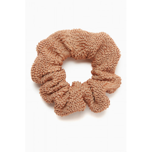 Hunza G - Scrunchie in Crinkle Fabric Brown