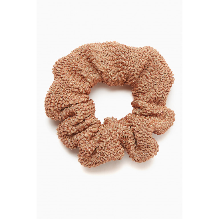 Hunza G - Scrunchie in Crinkle Fabric Brown