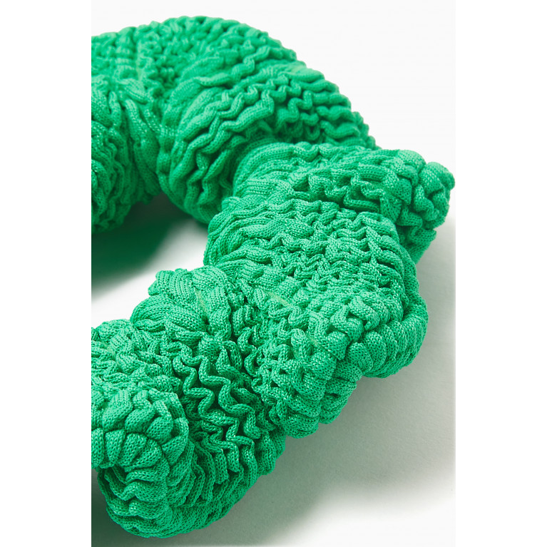 Hunza G - Scrunchie in Crinkle Fabric Green
