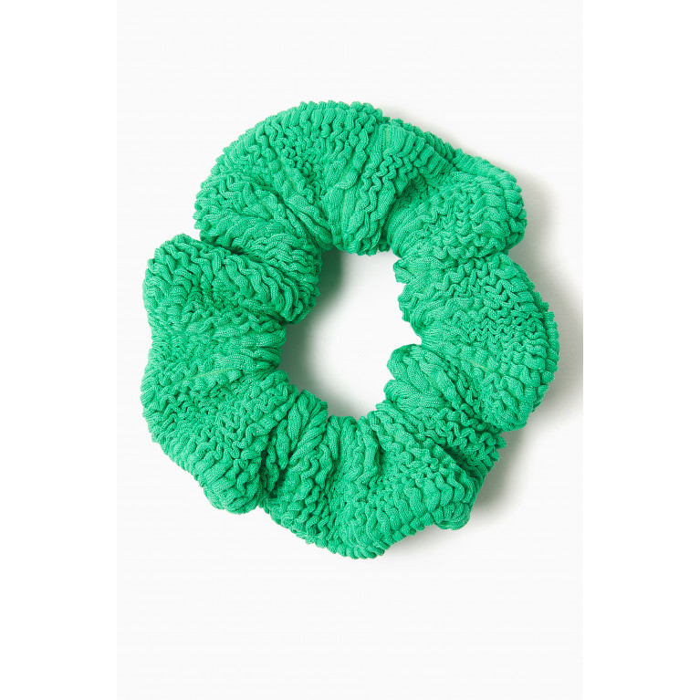 Hunza G - Scrunchie in Crinkle Fabric Green