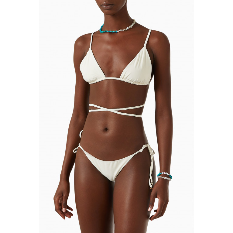 Anemos - Wrap Triangle Bikini Top in Stretch Nylon Neutral