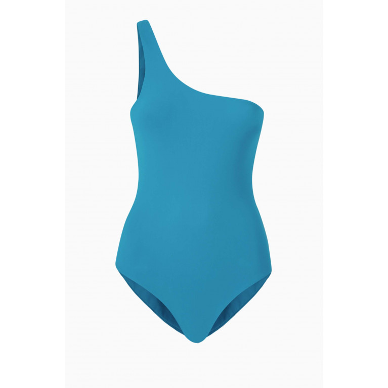 Anemos - One-Shoulder One Piece Swimsuit in Stretch Nylon Blue