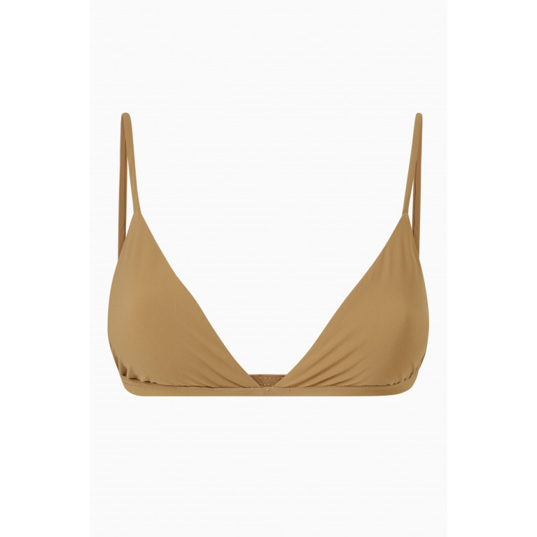 Anemos - The Triangle Bikini Top in Stretch Nylon Brown