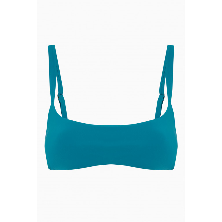Anemos - The Square Neck Bikini Top in Stretch Nylon Blue