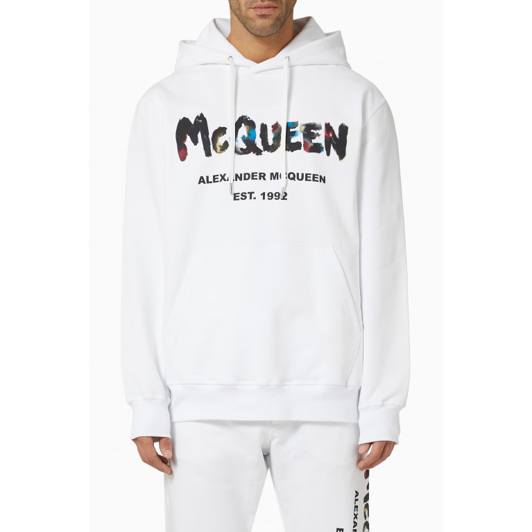 Alexander McQueen - Watercolour Graffiti Hoodie in Organic Loopback-jersey