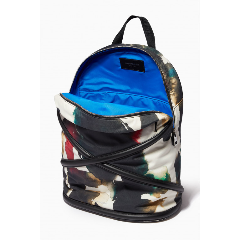 Alexander McQueen - The Harness Watercolour Graffiti Backpack in Nylon