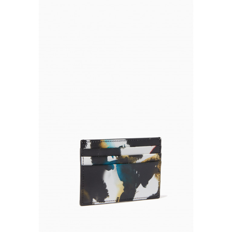 Alexander McQueen - The Harness Watercolour Graffiti Card Holder in Leather