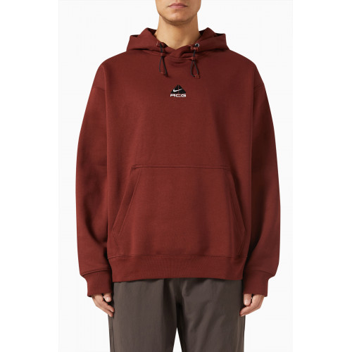 Nike - ACG Therma-FIT Hoodie in Organic Cotton-blend Red
