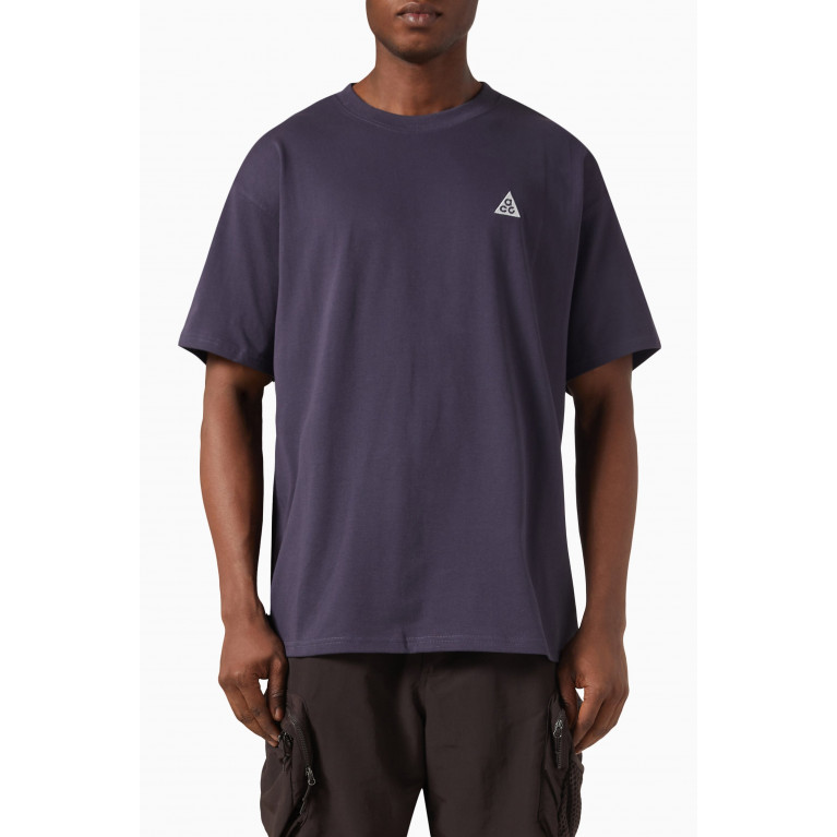 Nike - ACG Logo-embroidered T-shirt in Recycled Jersey Grey
