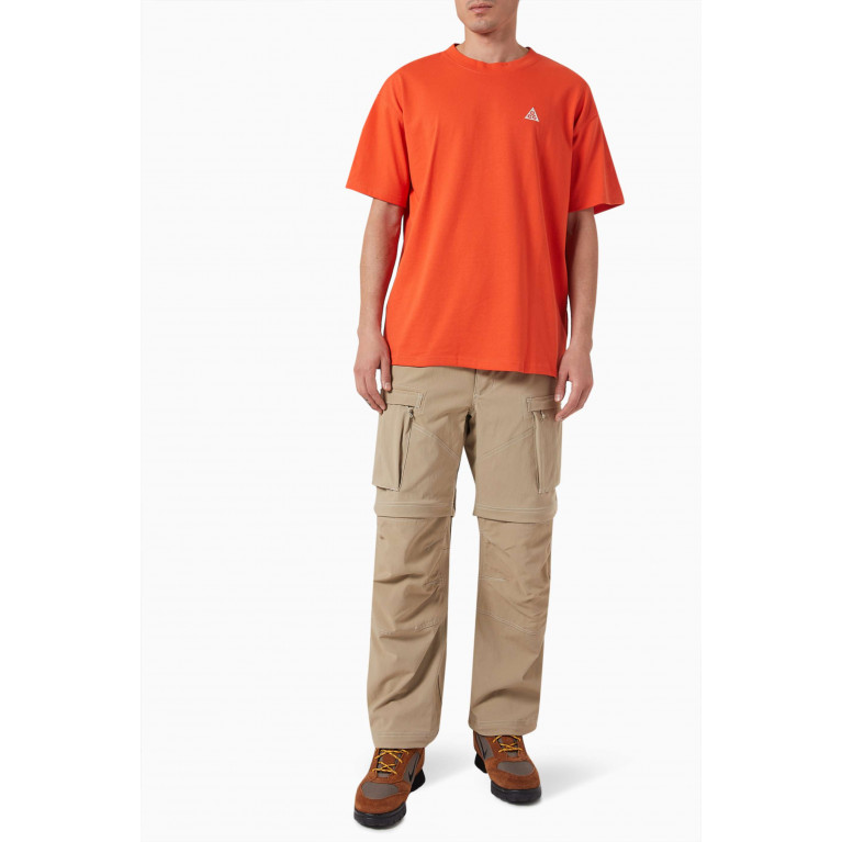 Nike - ACG Logo-embroidered T-shirt in Recycled Jersey Orange