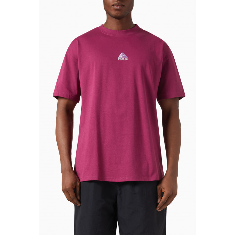 ACG Logo-embroidered T-shirt in Recycled Jersey Purple