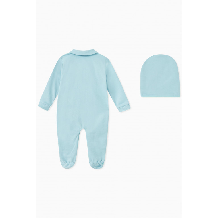 Moschino - Teddy Toy & Logo Sleepsuit & Hat Set in Cotton Jersey
