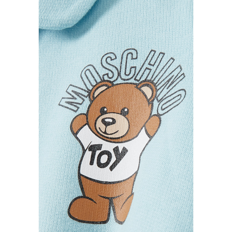 Moschino - Teddy Toy & Logo Sleepsuit & Hat Set in Cotton Jersey