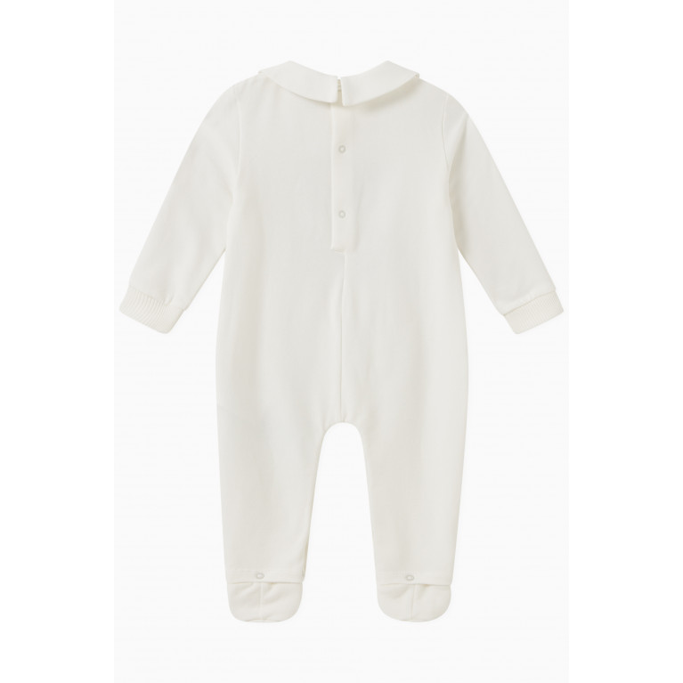 Moschino - Teddy Toy & Logo Print Sleepsuit in Cotton Jersey