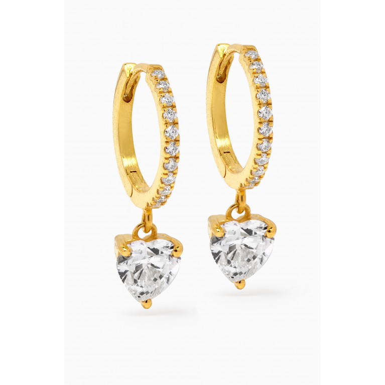 AQ by Aquae Jewels - Heart Scarlett Earrings in Gold Vermeil