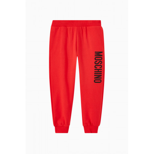 Moschino - Logo Print Sweatpants in Cotton Red